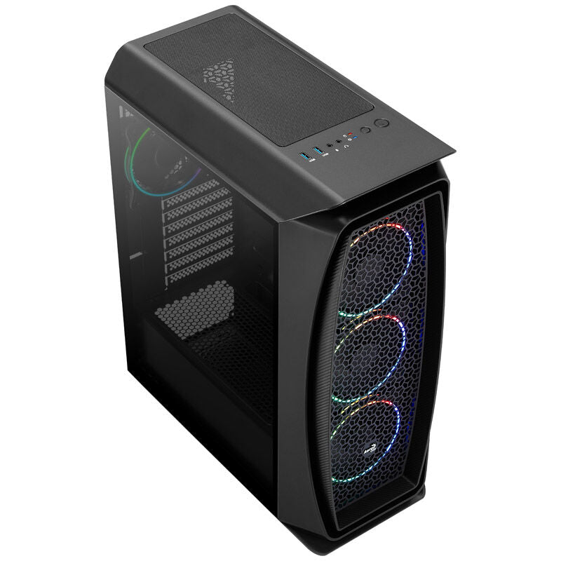 Aerocool Aero One Eclipse kabinett midtårn ATX herdet glass svart bakside