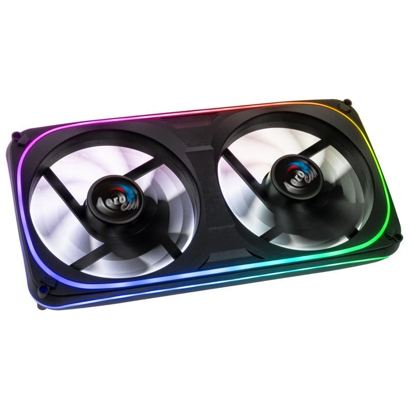 Aerocool Astro 24 Dual ARGB vifte 240 mm svart forfra