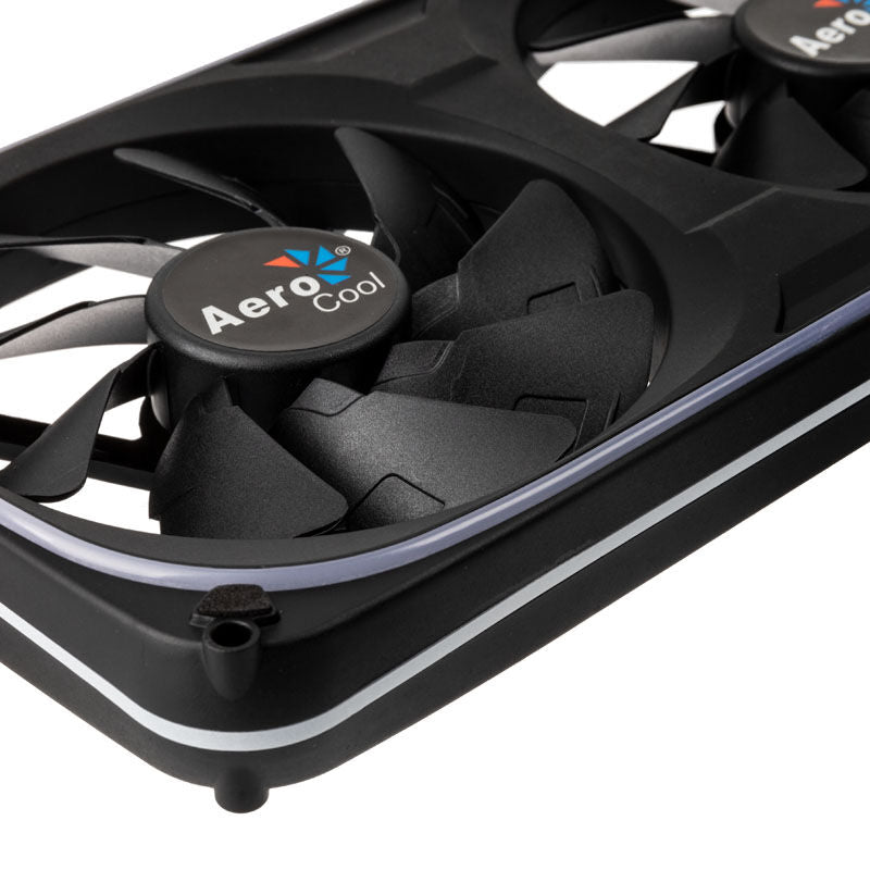 Aerocool Astro 24 Dual ARGB vifte 240 mm svart montert i PC-kabinett