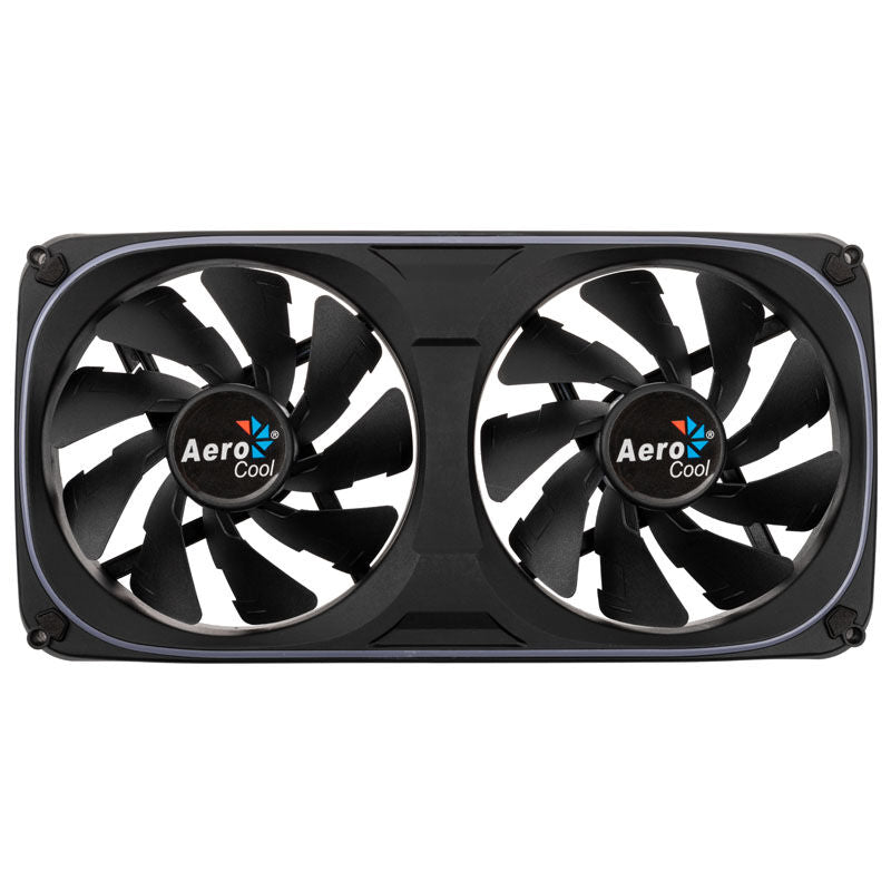 Nærbilde av Aerocool Astro 24 Dual ARGB vifte 240 mm svart vifteblad