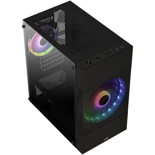 Aerocool Atomic Lite v2 kabinett minitårn Micro-ATX RGB svart bakside