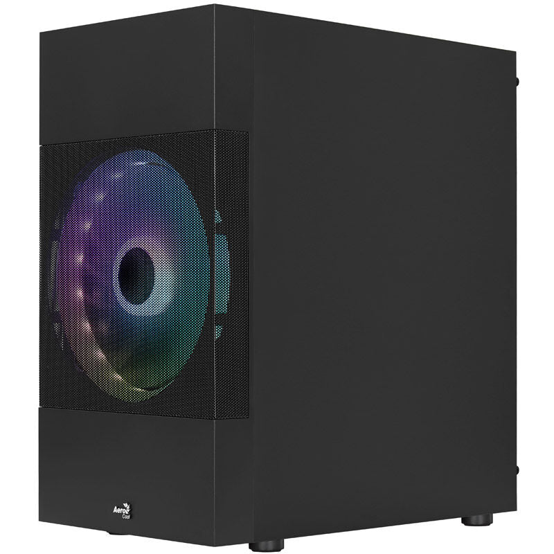 Oversikt Aerocool Atomic Lite v2 kabinett minitårn Micro-ATX RGB svart innvendig