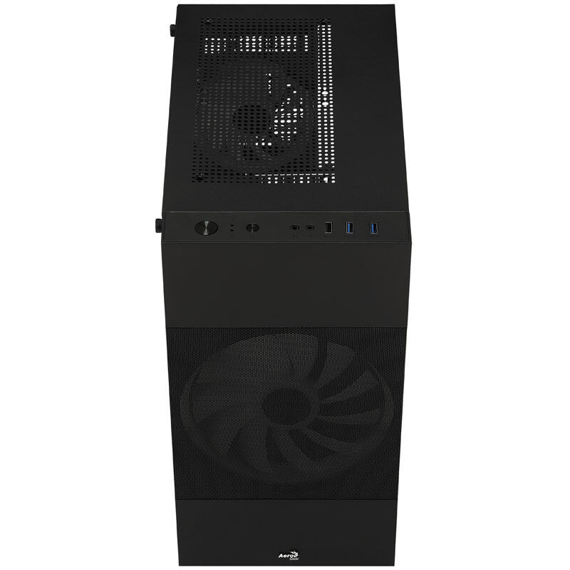 Montert Aerocool Atomic Lite v2 kabinett minitårn Micro-ATX RGB svart med RGB-lys