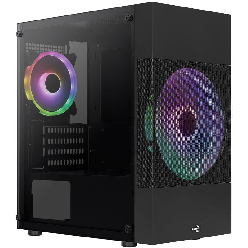 Aerocool Atomic Lite v2 kabinett minitårn Micro-ATX RGB svart med synlige kabler