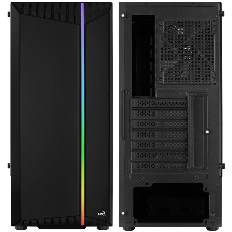 Detalj av RGB-belysning på Aerocool Bionic v1 kabinett