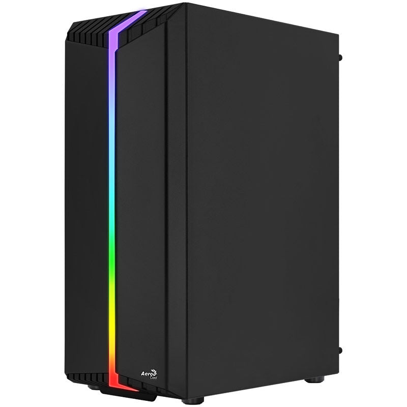 Intern layout av Aerocool Bionic v2 kabinett midtårn RGB herdet glass svart