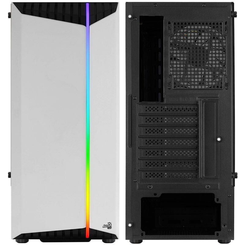 Detaljbilde av RGB front på Aerocool Bionic v2 kabinett