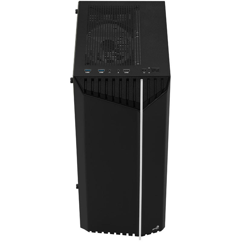 Aerocool Bionic v2 kabinett midtårn RGB herdet glass svart montert med komponenter