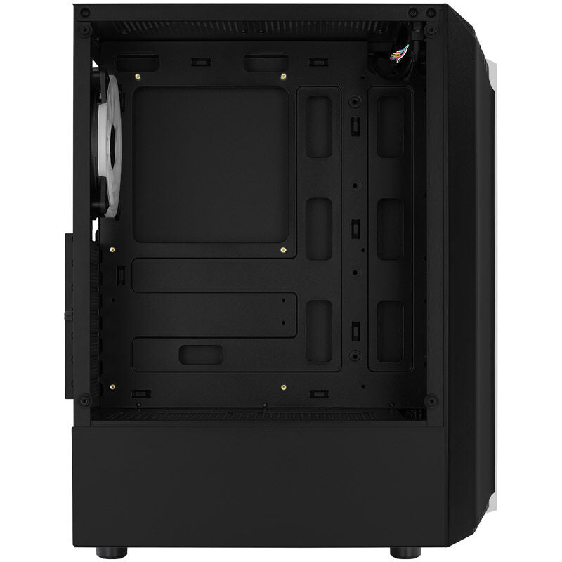 Aerocool Bionic v2 kabinett midtårn RGB herdet glass svart med åpent sidepanel