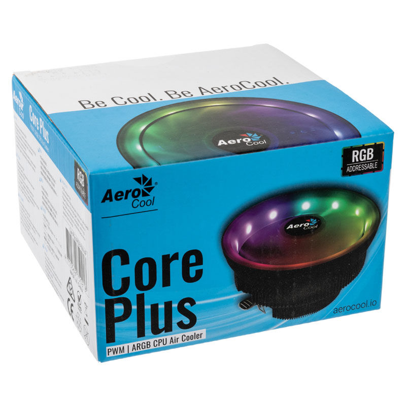 Oversikt over Aerocool Core Plus CPU-kjøler lavprofil 120 mm ARGB design
