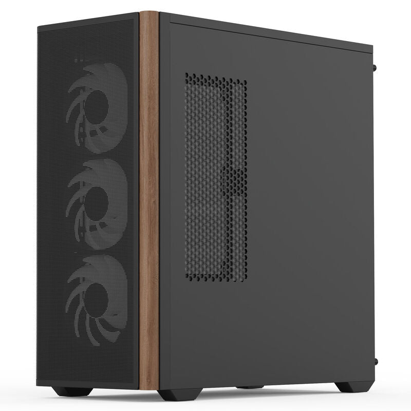 Aerocool D501A kabinett midtårn ATX herdet glass ARGB svart bakside