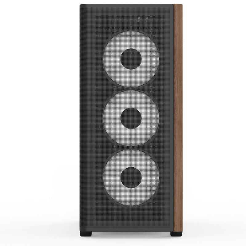 Detalj av Aerocool D501A kabinett midtårn ATX herdet glass ARGB svart med ARGB-vifter