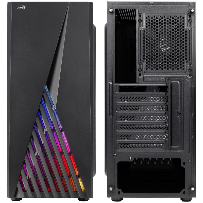 Detalj av Aerocool Delta-A-BK-v1 kabinett sidepanel i akryl