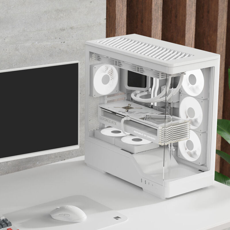 Detalj av Aerocool P500A kabinett midtårn med herdet glass
