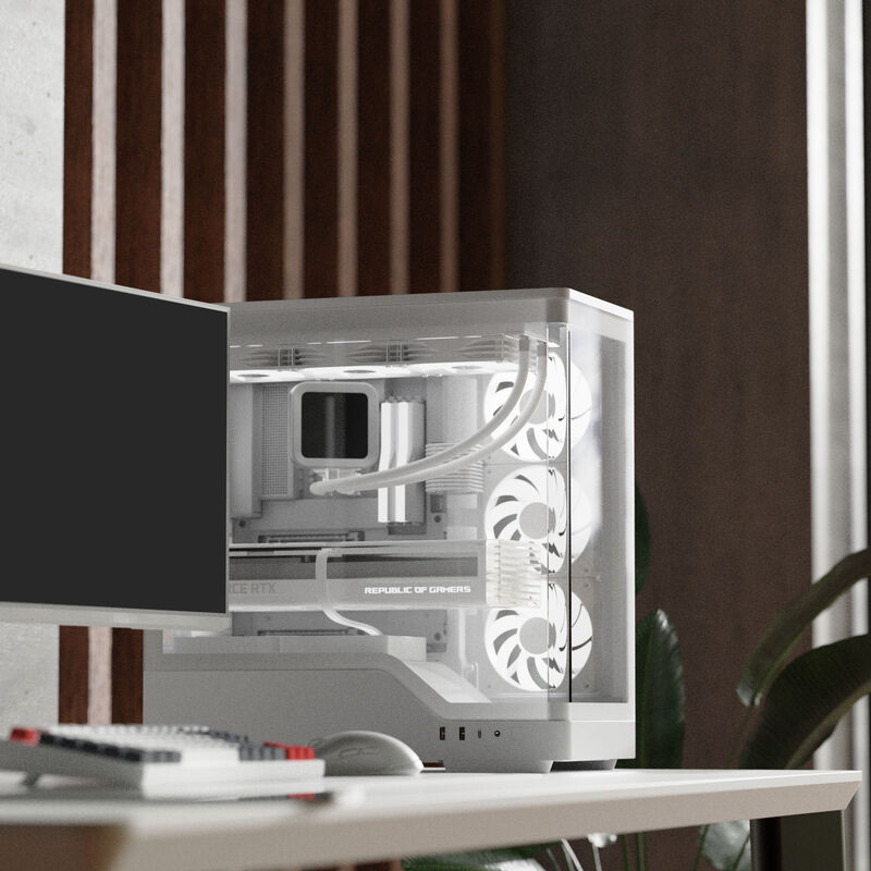 Montert Aerocool P500A kabinett midtårn med RGB-belysning