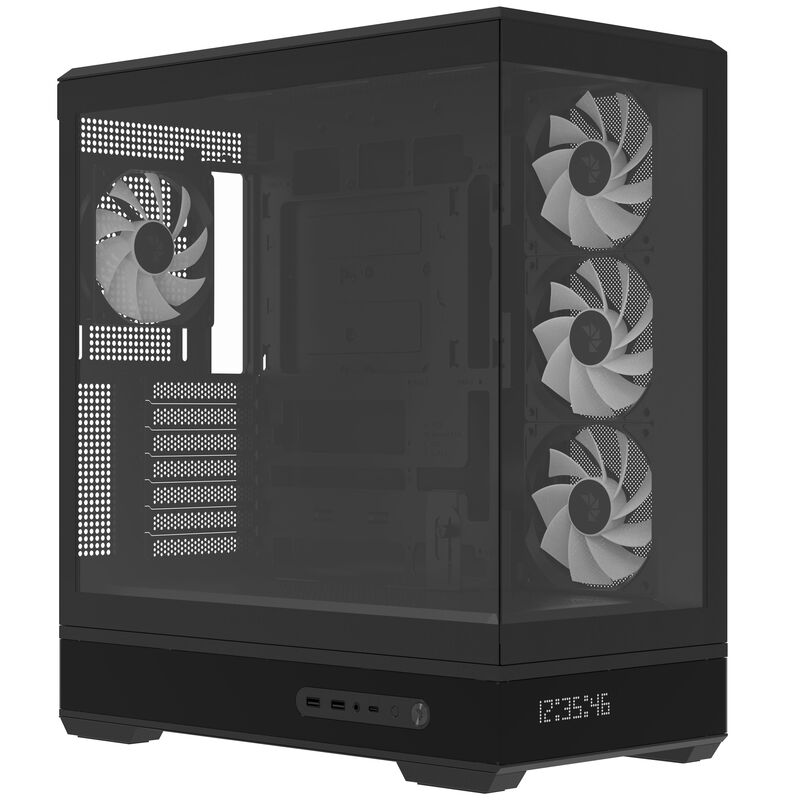 Detalj av Aerocool P500B kabinett frontpanel
