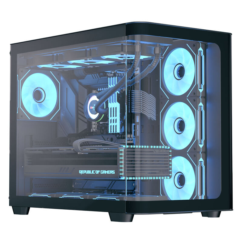 Aerocool P500C kabinett midtårn ATX herdet glass ARGB svart forfra