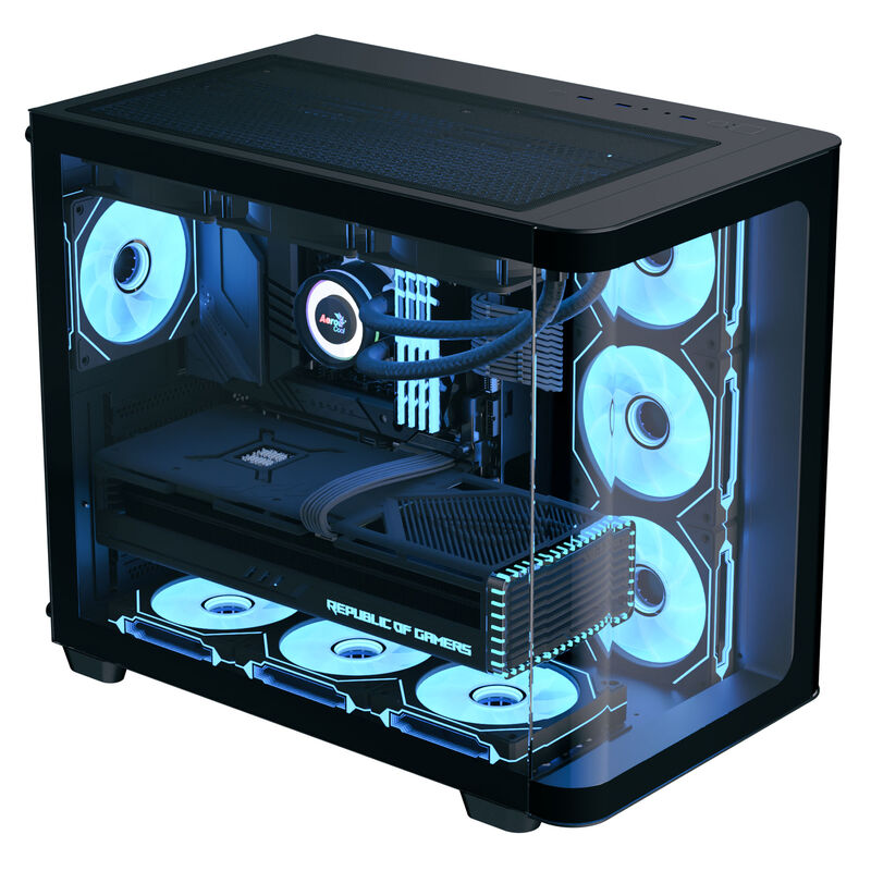 Aerocool P500C kabinett bakside med ventilasjon