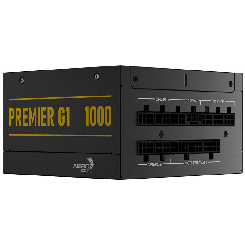 Detalj av AeroCool Premier G1 strømforsyning kabler