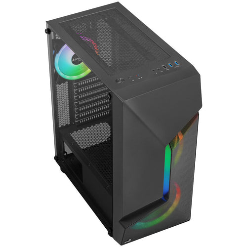 Aerocool Scape-G-BK-v3 kabinett midtårn ARGB herdet glass svart bakside