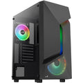 Aerocool Scape-G-BK-v3 kabinett midtårn ARGB herdet glass svart forfra