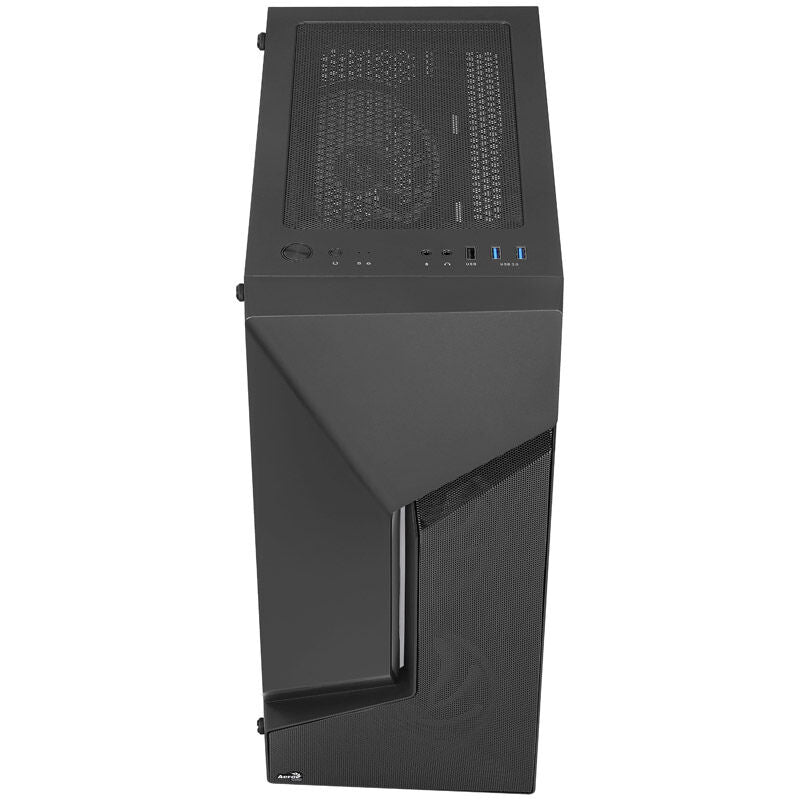 Montert Aerocool Scape-G-BK-v3 kabinett midtårn ARGB herdet glass svart med komponenter
