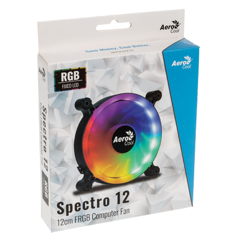 Aerocool Spectro 12 FRGB vifte 120 mm RGB LED med gummierte hjørner