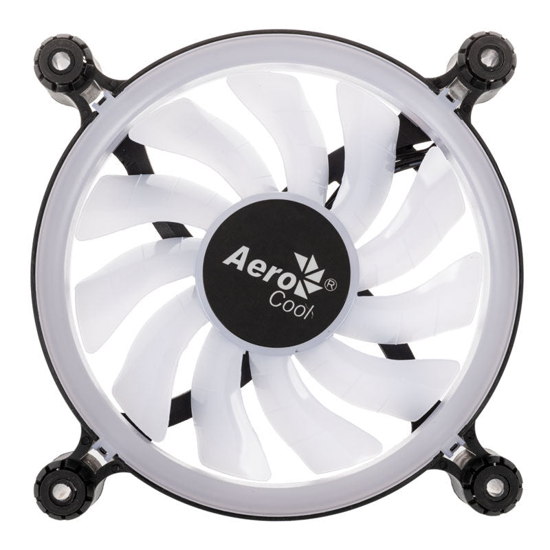 Aerocool Spectro 12 FRGB vifte 120 mm RGB LED nærbilde av vifteblader