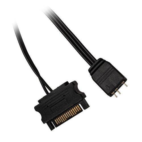 Bakside av Akasa 3-pin ARGB-kontroller kabel SATA 40 cm