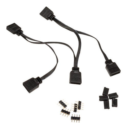 Akasa 4-i-1 RGB splitterkabel 4-Pin 40 cm forfra