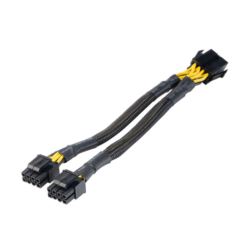 Akasa 8-pin til 2x 4+4-pin EPS/ATX adapterkabel svart front