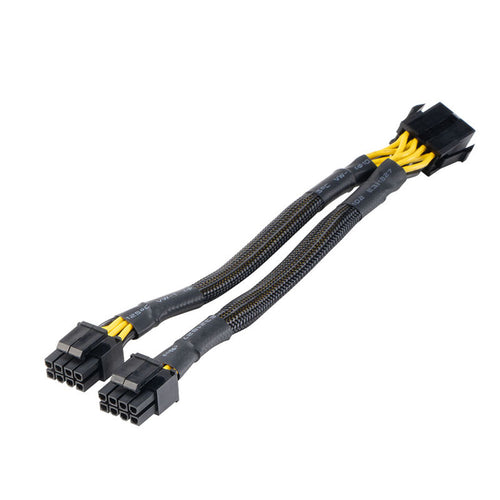 Akasa 8-pin til 2x 4+4-pin EPS/ATX adapterkabel svart front