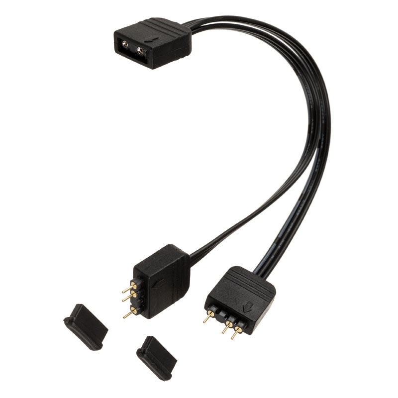 Akasa Addressable RGB LED splitterkabel 3-pin 12 cm bakside