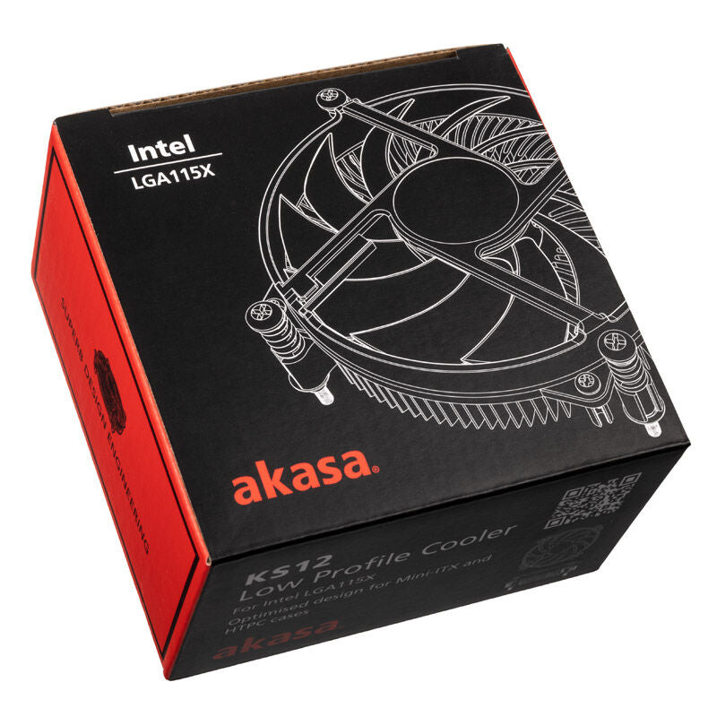Akasa AK-CC6308EP01 Low Profile CPU-kjøler 92 mm PWM detalj av lameller