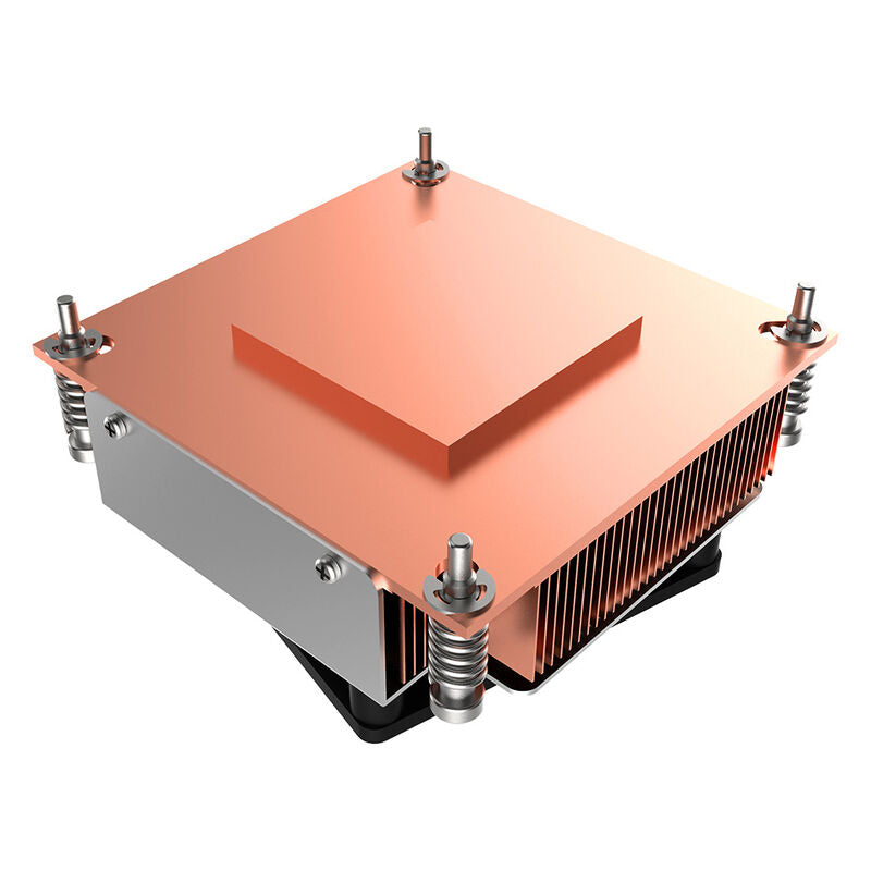 Nærbilde av vifte på Akasa AK-CC7402BT01 2U Low Profile CPU-kjøler