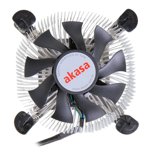 Akasa AK-CCE-7106HP Low Profile CPU-kjøler Intel 74 mm PWM bakside