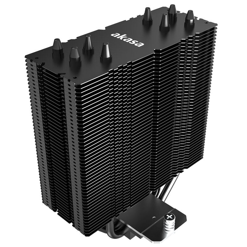 Detalj av kobber-heatpipes på Akasa Alucia H4 CPU-kjøler