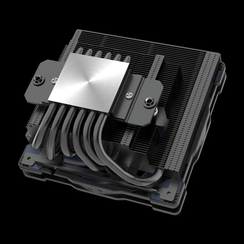 Detaljbilde av Akasa ALUCIA H6LS M2 CPU-kjøler 120 mm top-down svart/blå