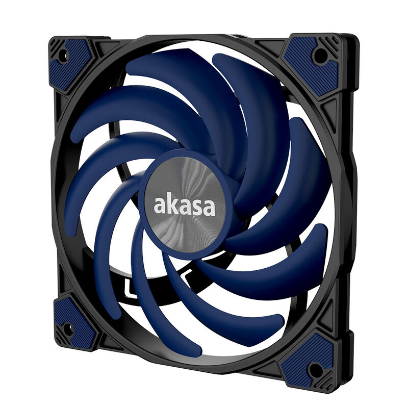 Akasa Alucia XS Slim vifte 120 mm PWM blå forfra