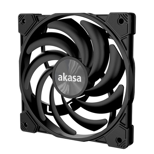 Akasa Alucia XS slimvifte 120 mm 15 mm PWM svart forfra