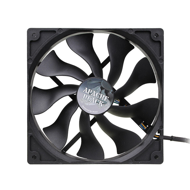 Detalj av Akasa Apache PWM vifte 140 mm 1300 RPM svart