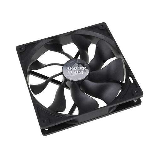 Akasa Apache PWM vifte 140 mm 1300 RPM svart forfra