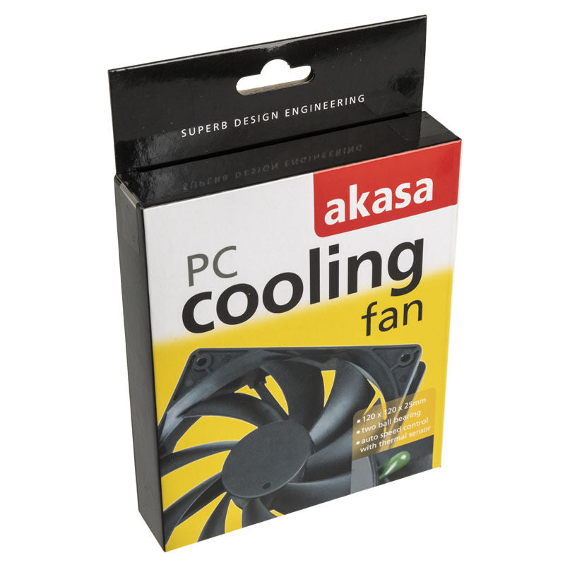 Akasa Auto Thermal Fan vifte 120 mm nærbilde av vifte