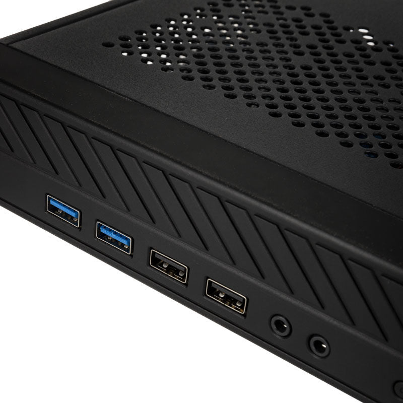 Oversikt over Akasa Cypher MX3 Thin Mini-ITX HTPC-kabinett OEM svart sidepanel
