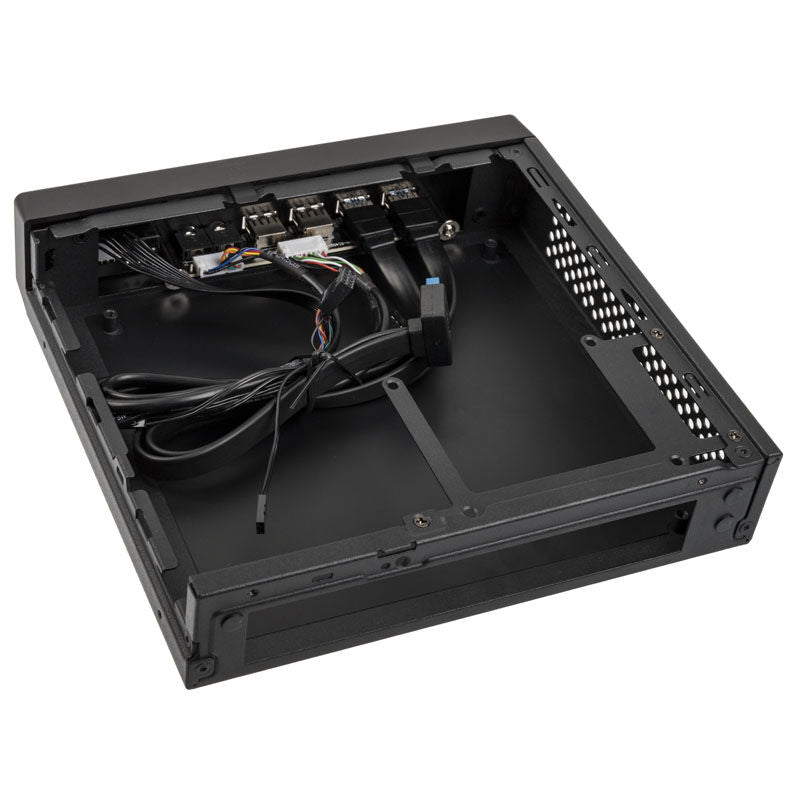Montert Akasa Cypher MX3 Thin Mini-ITX HTPC-kabinett OEM svart på VESA-feste