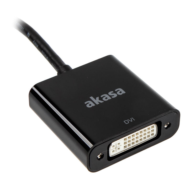 Akasa DisplayPort til DVI aktiv adapter svart 20 cm bakside