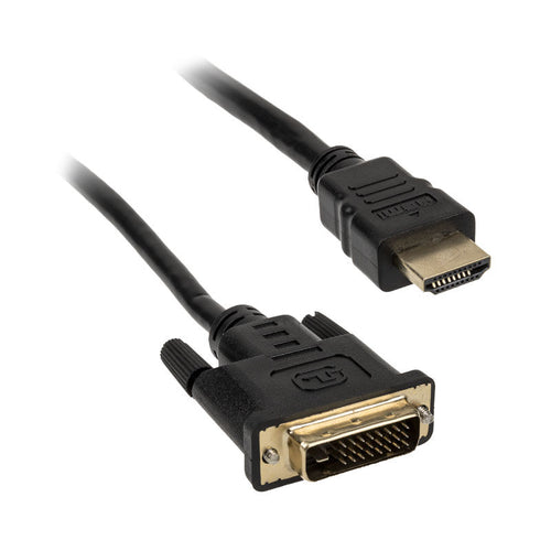Akasa DVI-D til HDMI kabel 2 m 1080p svart sett forfra