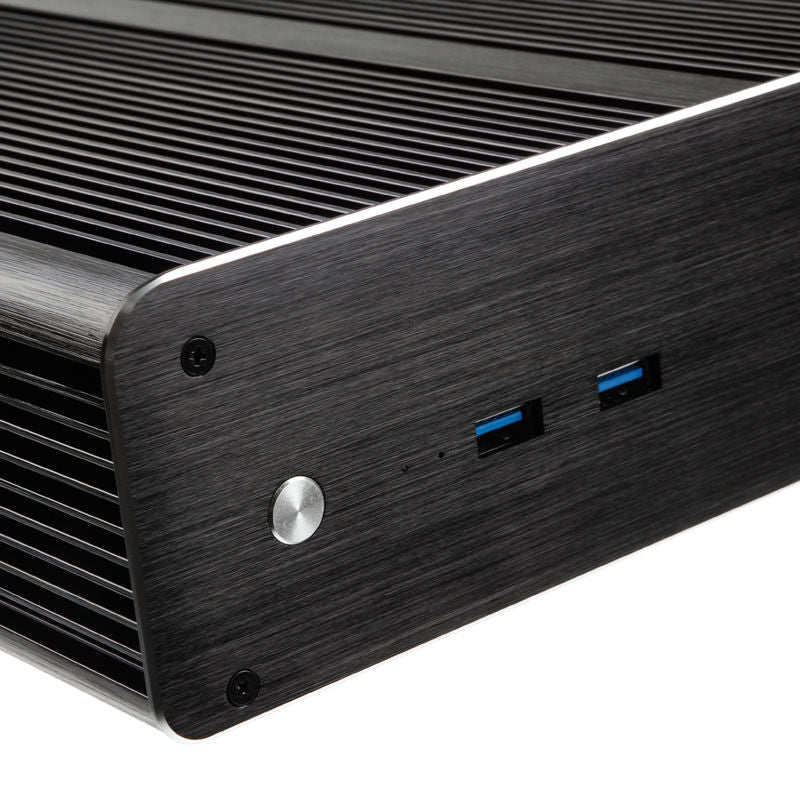Sideprofil av Akasa Euler M vifteløs Mini-ITX kabinett