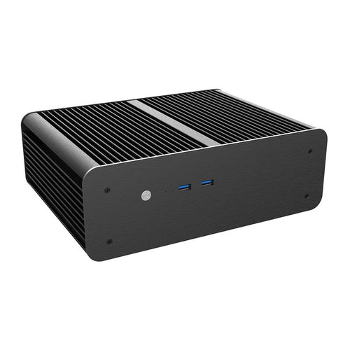 Akasa Euler MX Plus aluminium kabinett Mini-ITX svart forfra