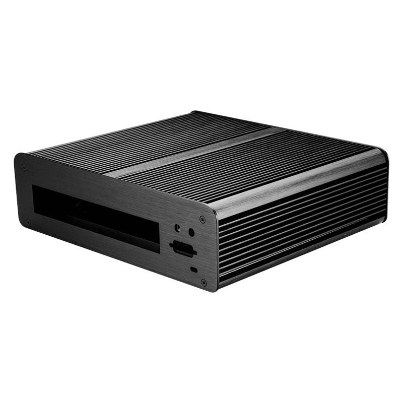 Detalj av kjølefinner på Akasa Euler T Plus Thin Mini-ITX kabinett vifteløs svart